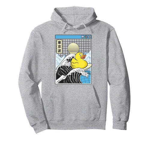 Rubber Duck Surfing Kanagawa Wave Hoodie - Unique Graphic for Adults - T-Shirt, Sweatshirt, Hoodie