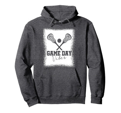 Game Day Vibes Lax Lacrosse Mom Hoodie - Novelty Apparel for Adults - T-Shirt, Sweatshirt, Hoodie