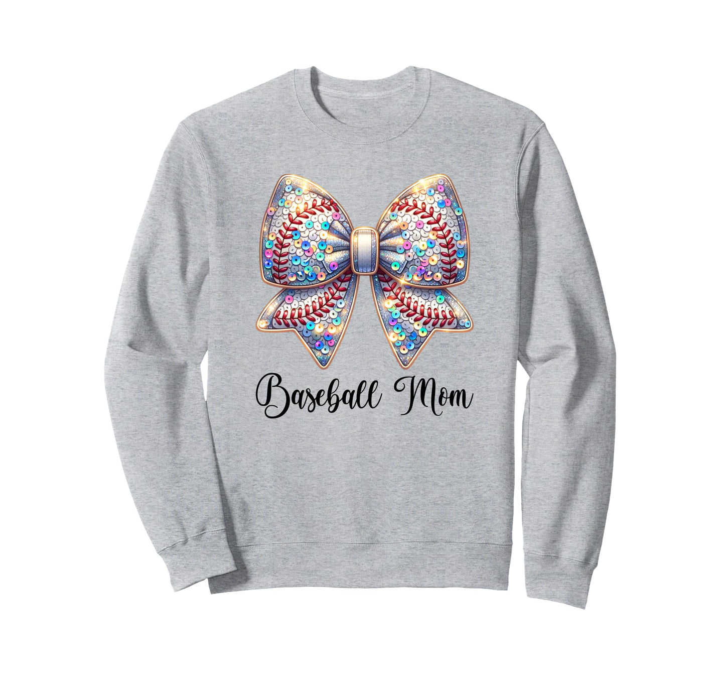 Baseball Mom Coquette Bow Sweatshirt - Novelty Apparel for Adults - T-Shirt, Sweatshirt, Hoodie