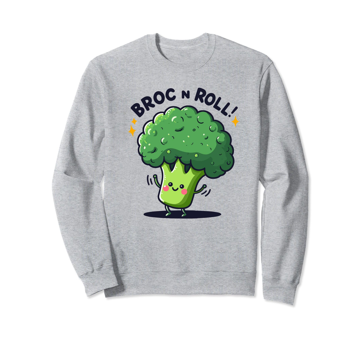 Rockin Broccoli Broc N Roll Music Sweatshirt - Unique Graphic for Adults - T-Shirt, Sweatshirt, Hoodie