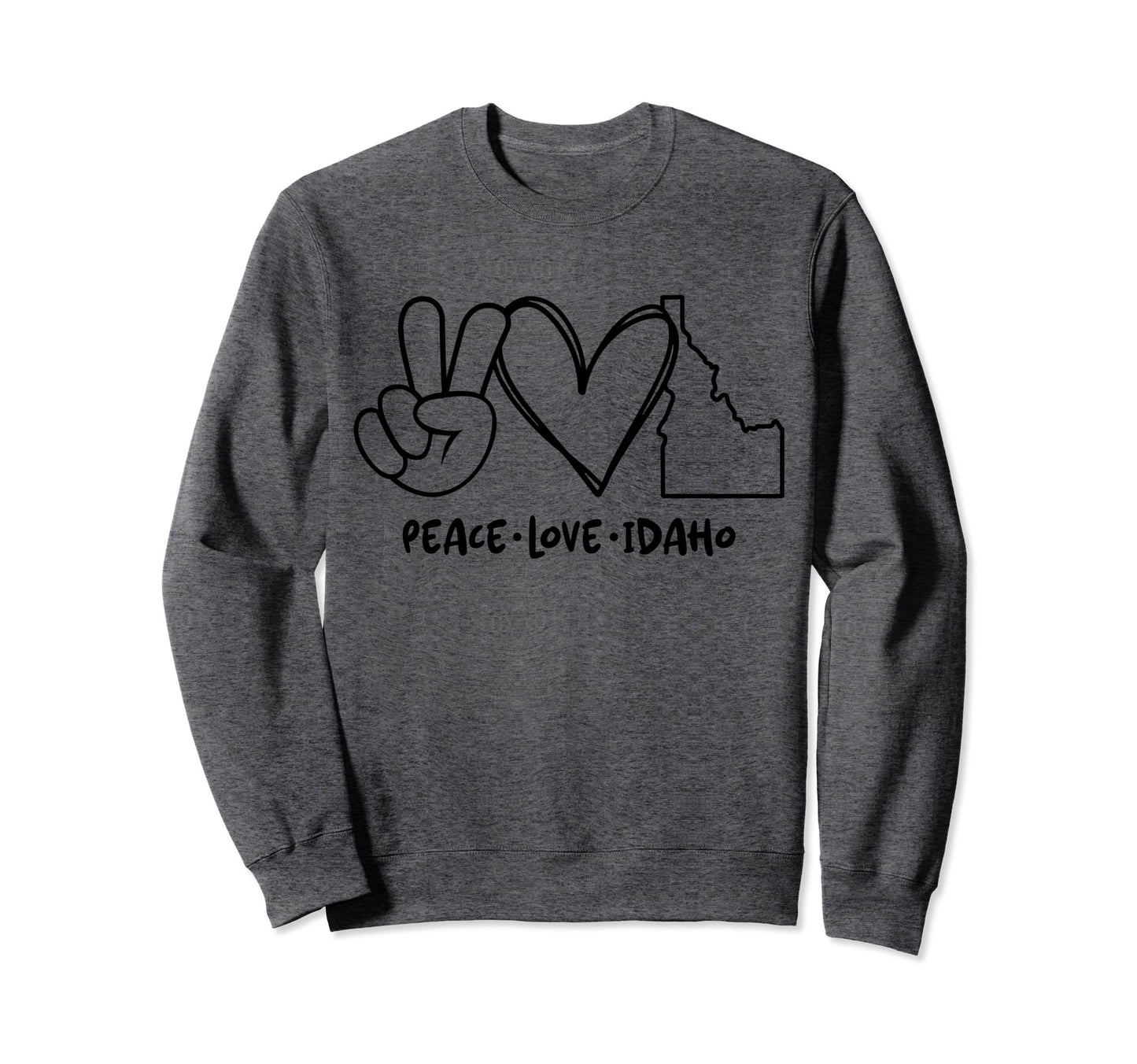 Peace Love Idaho Id Idaho Lovers Sweatshirt - Graphic Print Unisex - T-Shirt, Sweatshirt, Hoodie