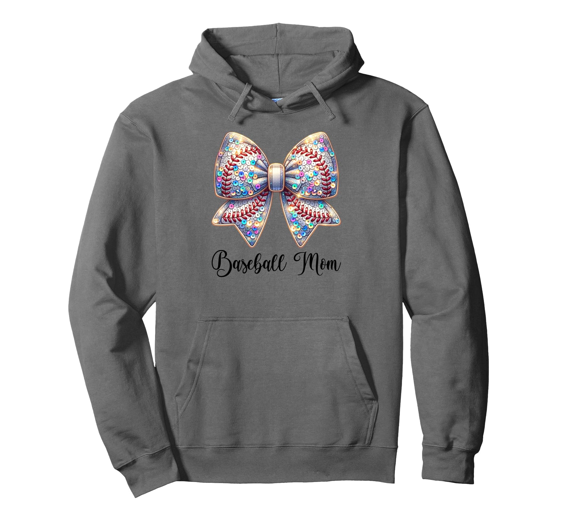 Baseball Mom Coquette Bow Hoodie - Trendy Graphic Unisex - T-Shirt, Sweatshirt, Hoodie