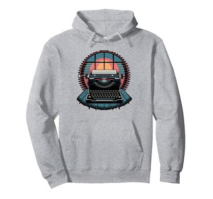 Typewriter 80S Writer Author Typist Hoodie - Custom Art Print Unisex - T-Shirt, Sweatshirt, Hoodie