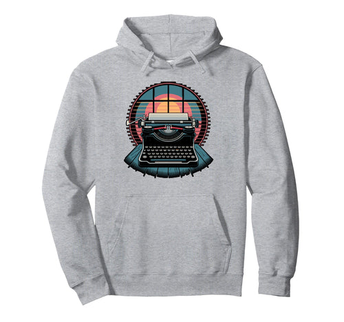 Typewriter 80S Writer Author Typist Hoodie - Custom Art Print Unisex - T-Shirt, Sweatshirt, Hoodie