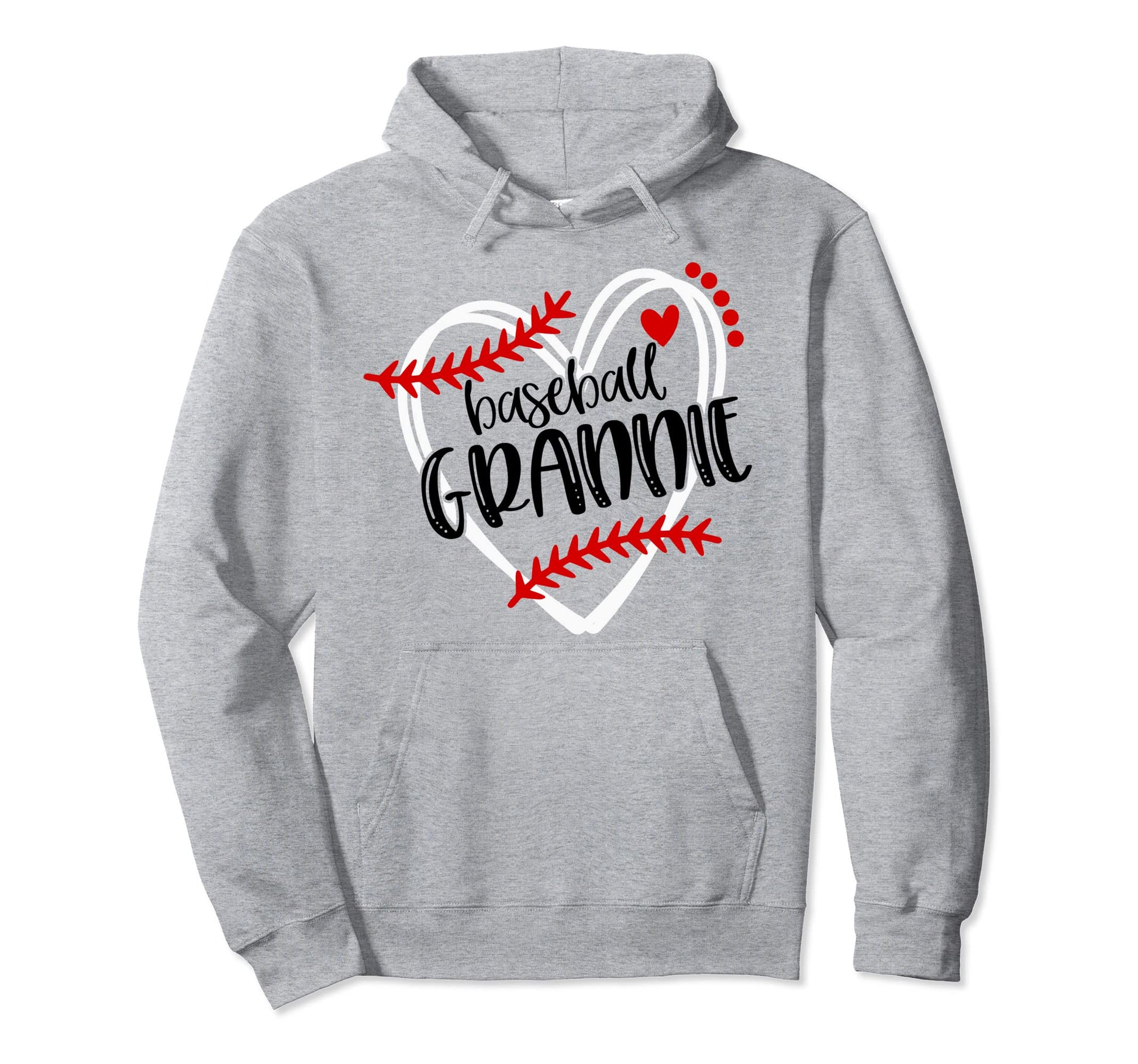 Baseball Grannie Distressed Heart Hoodie - Novelty Apparel for Adults - T-Shirt, Sweatshirt, Hoodie