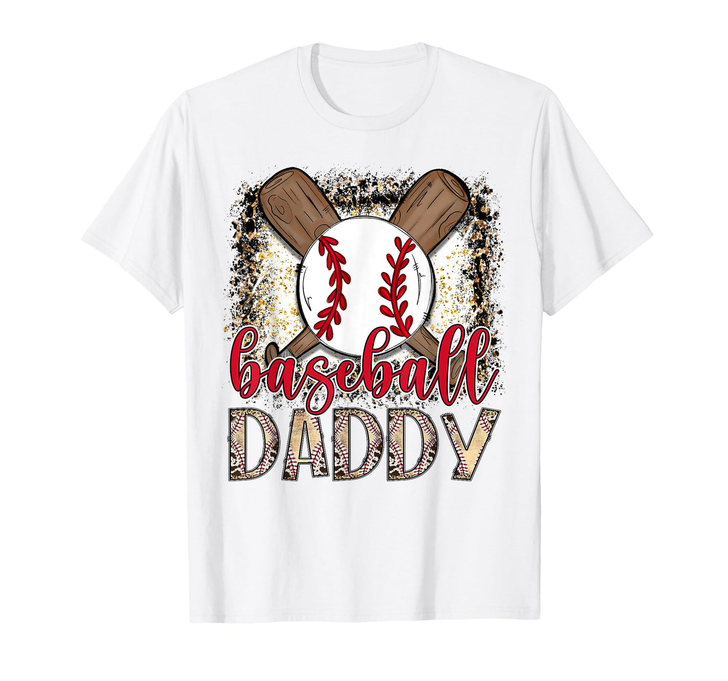 Baseball Daddy Leopard Proud Ball T-Shirt - Novelty Apparel Men Women - T-Shirt, Sweatshirt, Hoodie