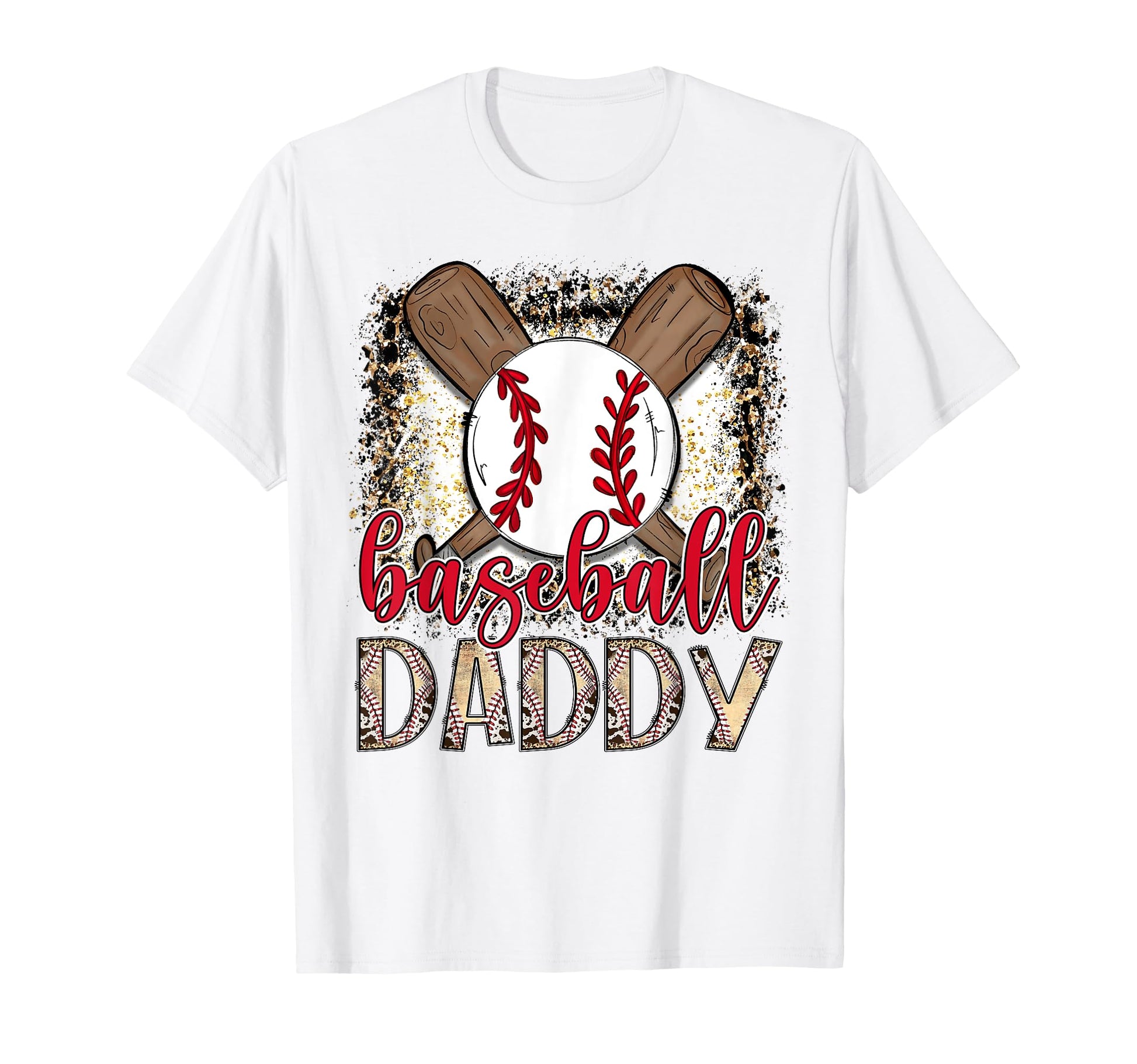 Baseball Daddy Leopard Proud Ball T-Shirt - Novelty Apparel Men Women - T-Shirt, Sweatshirt, Hoodie