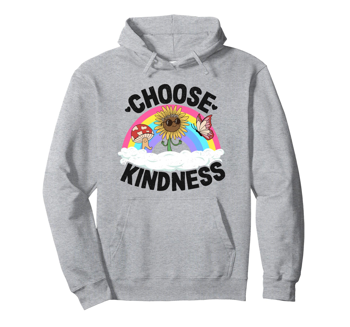 Positive Sunflower Rainbow Peace Hoodie - Novelty Apparel Men Women - T-Shirt, Sweatshirt, Hoodie