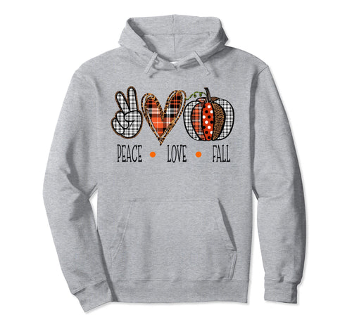 Peace Love Pumpkin Fall Thanksgiving Hoodie - Graphic Print Unisex - T-Shirt, Sweatshirt, Hoodie