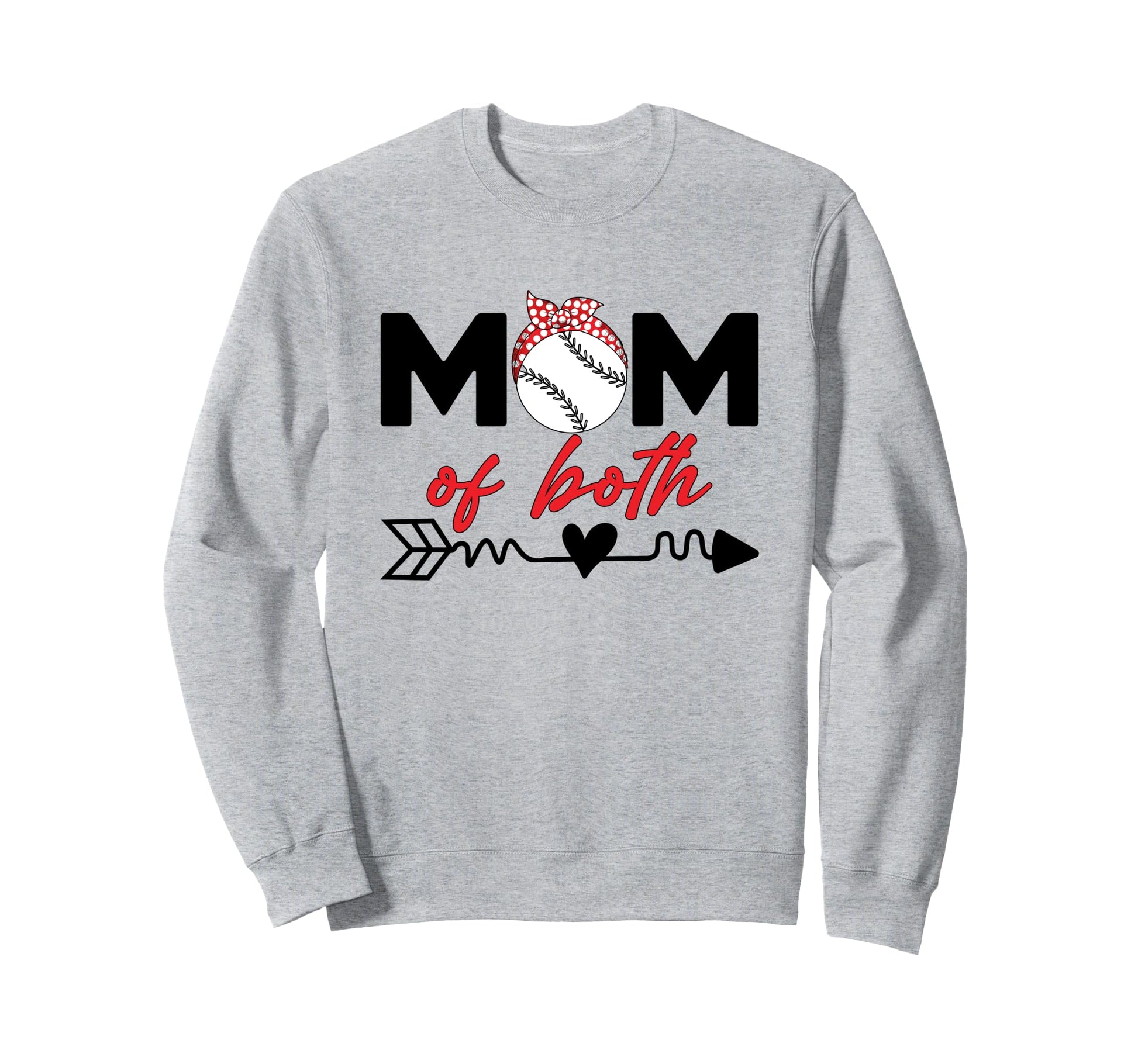 Mom Both Game Day Baseball Sweatshirt - Custom Art Print for Adults - T-Shirt, Sweatshirt, Hoodie