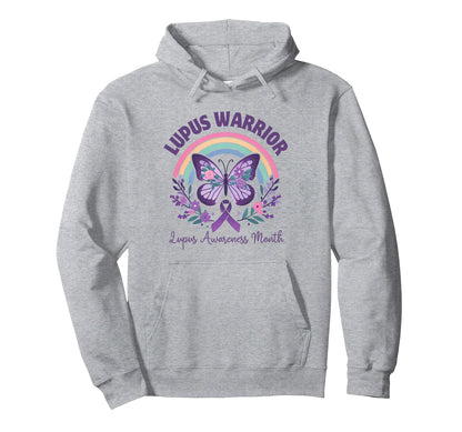Lupus Warrior Purple Butterfly Hoodie - Fun Novelty Design for Adults - T-Shirt, Sweatshirt, Hoodie