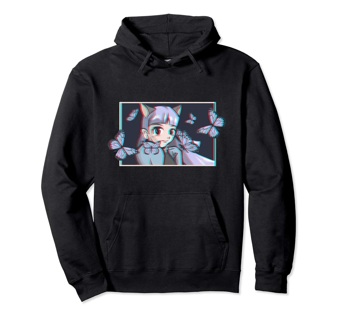 Vaporwave Anime Neko Waifu Aesthetic Hoodie - Streetwear Style Men Women - T-Shirt, Sweatshirt, Hoodie