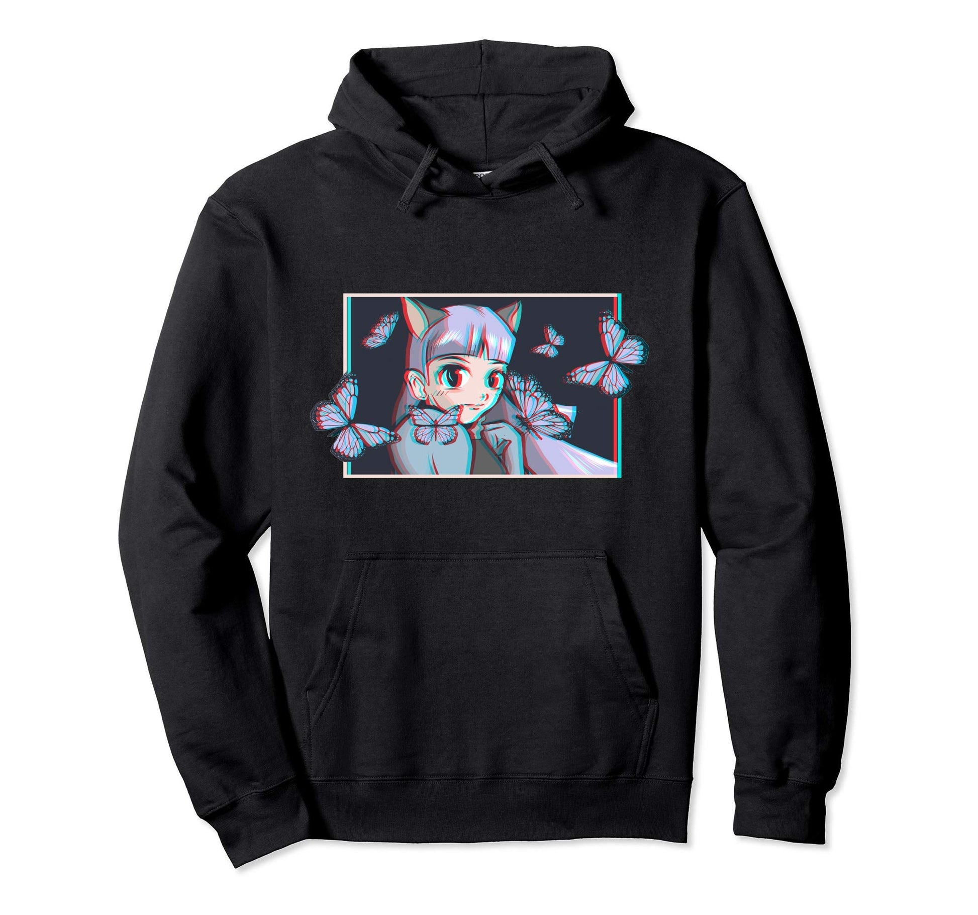 Vaporwave Anime Neko Waifu Aesthetic Hoodie - Streetwear Style Men Women - T-Shirt, Sweatshirt, Hoodie