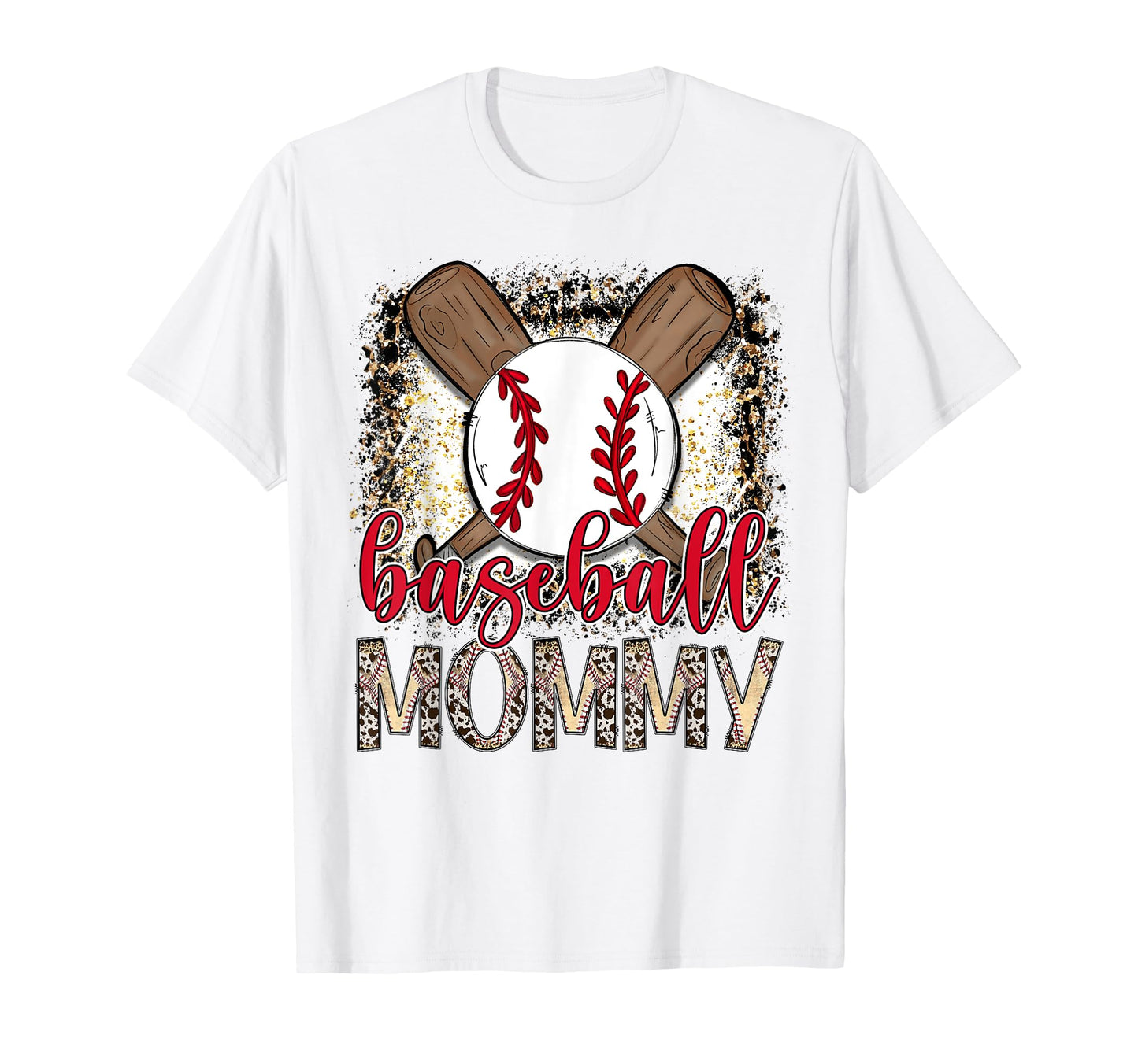 Baseball Mommy Leopard Proud Ball Mommy T-Shirt - Aesthetic Graphic Unisex - T-Shirt, Sweatshirt, Hoodie