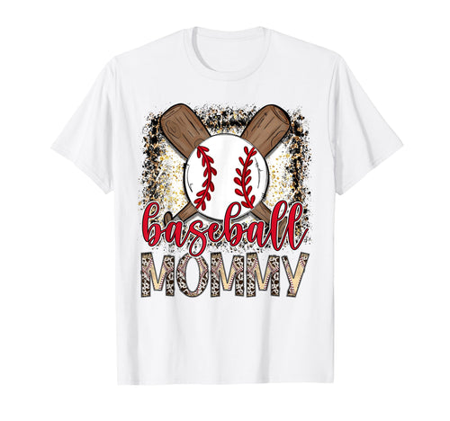 Baseball Mommy Leopard Proud Ball Mommy T-Shirt - Aesthetic Graphic Unisex - T-Shirt, Sweatshirt, Hoodie