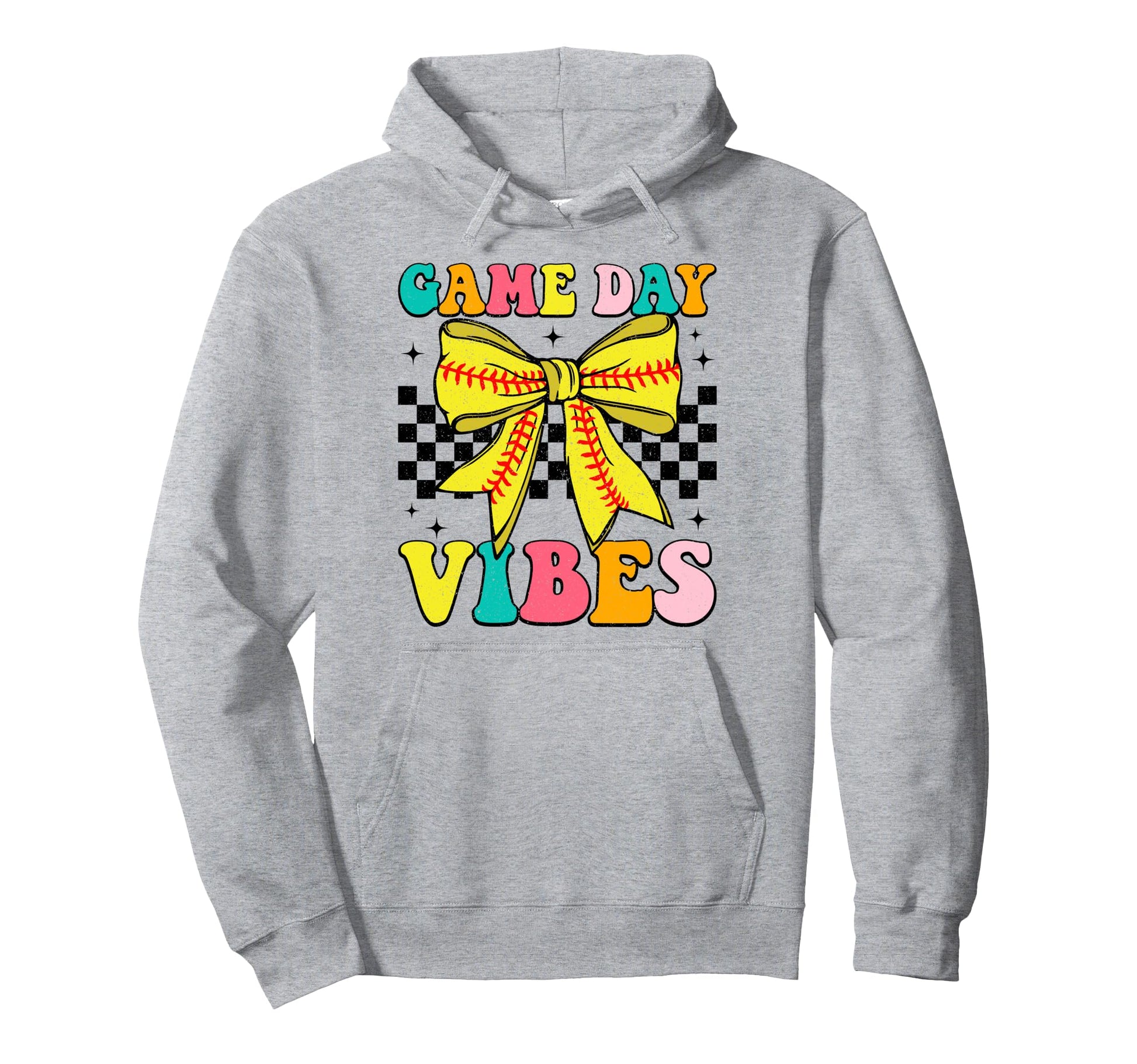 Game Day Vibes Coquette Bow Softball Mama Hoodie - Graphic Print Unisex - T-Shirt, Sweatshirt, Hoodie