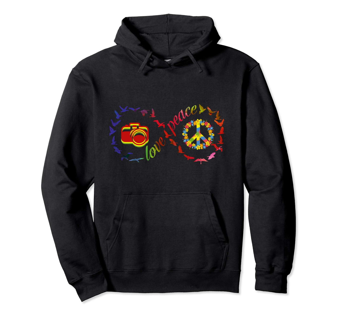 Love Peace Funny Photographer Gifts Tie Dye Hoodie - Trendy Graphic Unisex - T-Shirt, Sweatshirt, Hoodie