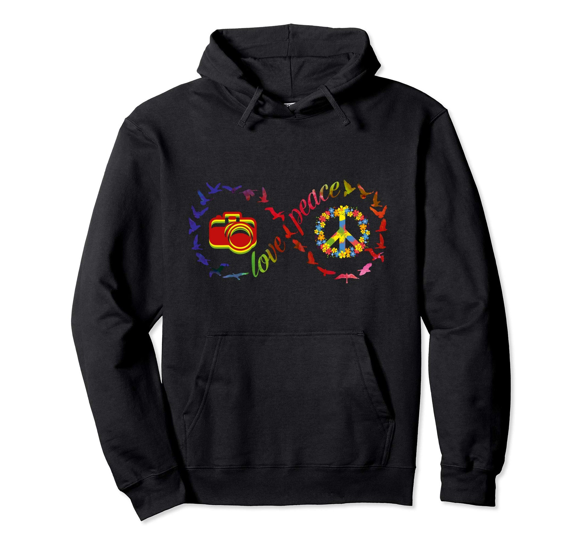 Love Peace Funny Photographer Gifts Tie Dye Hoodie - Trendy Graphic Unisex - T-Shirt, Sweatshirt, Hoodie