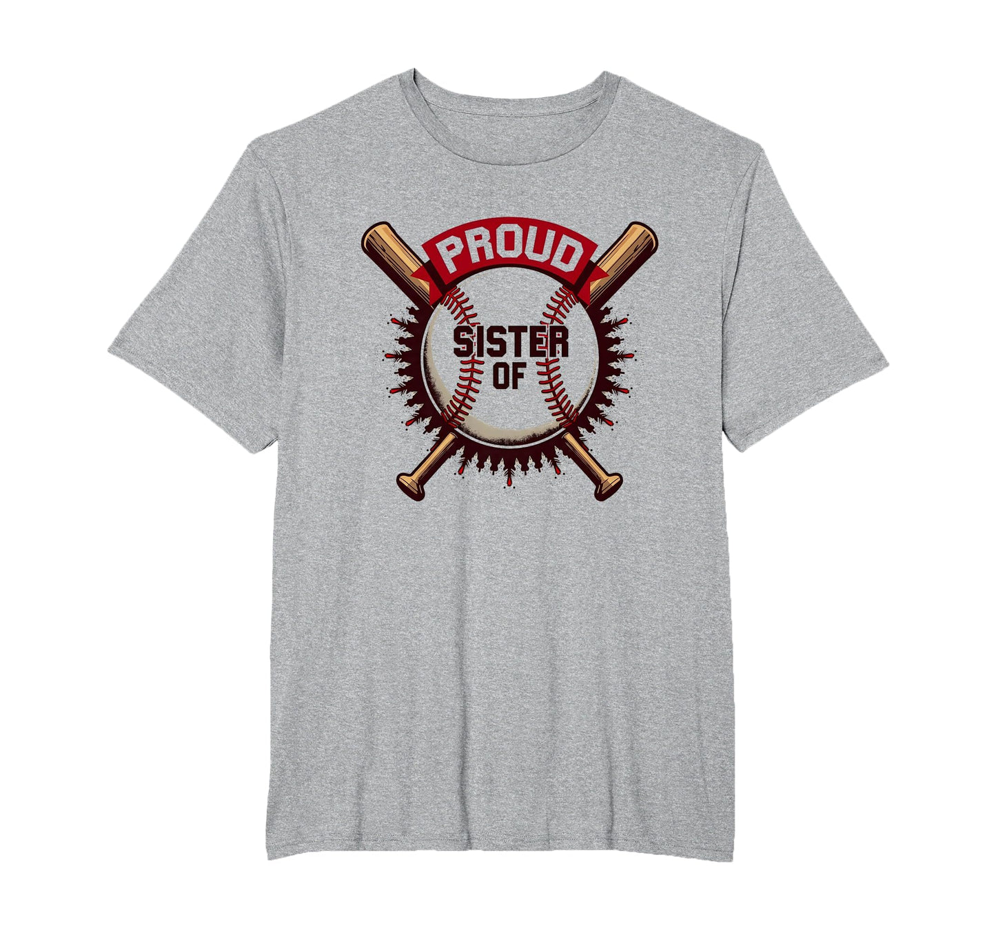 Proud Baseball Sister Supporter T-Shirt - Trendy Graphic for Adults - T-Shirt, Sweatshirt, Hoodie