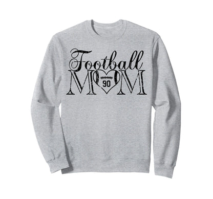 Football Mom Black Number 90 Jersey Sweatshirt - Graphic Print for Adults - T-Shirt, Sweatshirt, Hoodie