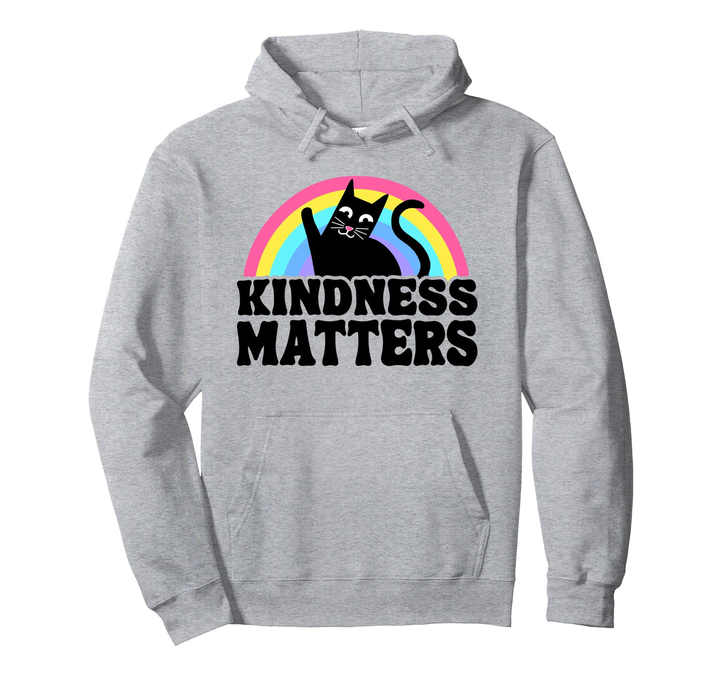 Cat Anti Bullying Rainbow Kindness Hoodie - Fun Novelty Design for Adults - T-Shirt, Sweatshirt, Hoodie