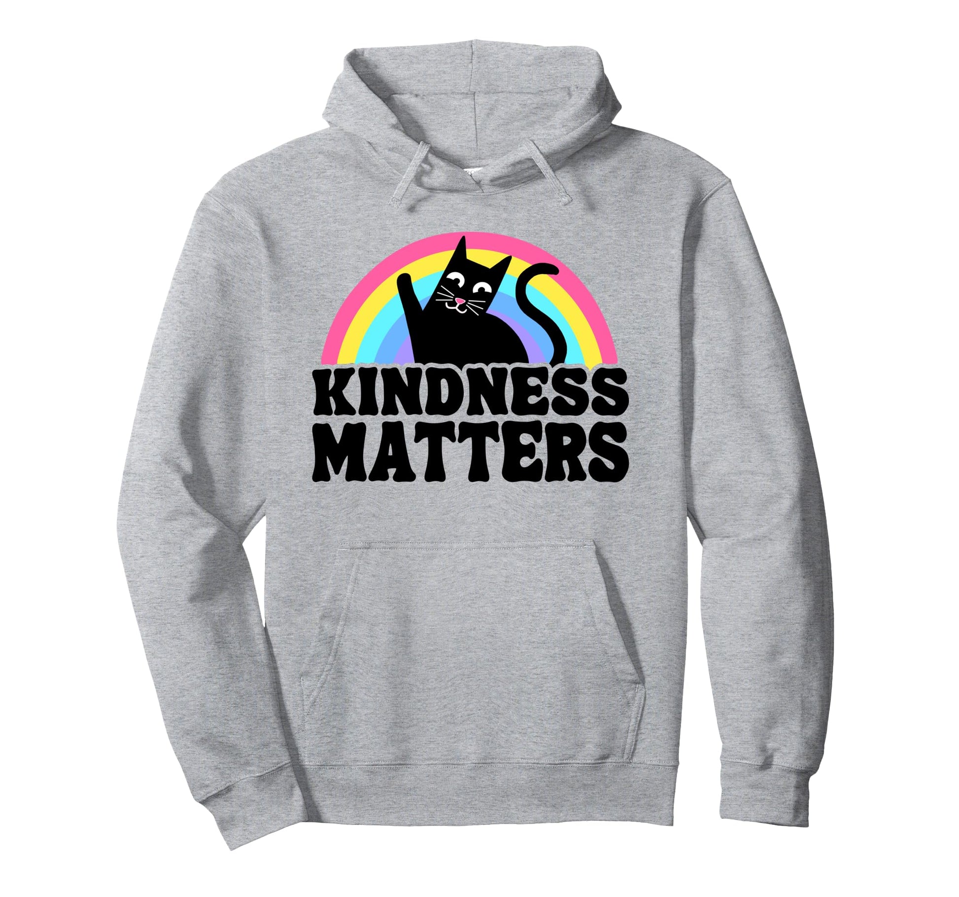 Cat Anti Bullying Rainbow Kindness Hoodie - Fun Novelty Design for Adults - T-Shirt, Sweatshirt, Hoodie