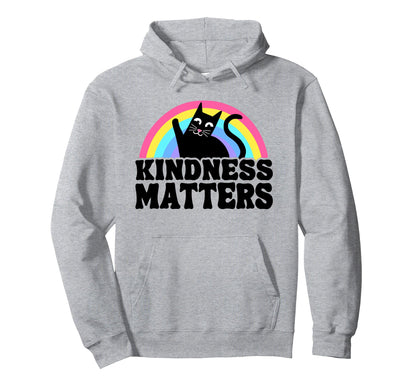 Cat Anti Bullying Rainbow Kindness Hoodie - Fun Novelty Design for Adults - T-Shirt, Sweatshirt, Hoodie