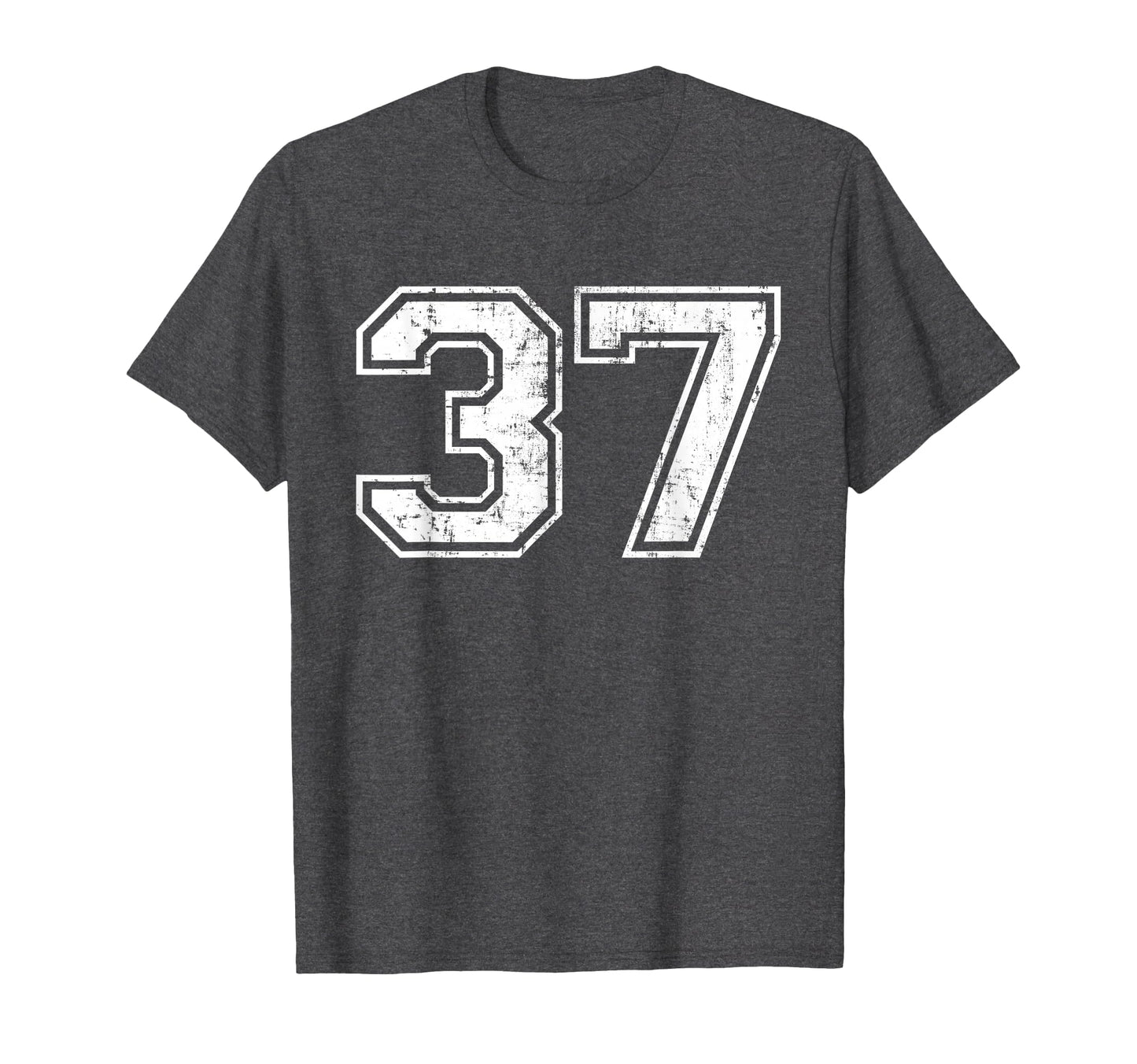 Number 37 Varsity Distressed T-Shirt - Casual Everyday Wear for Adults - T-Shirt, Sweatshirt, Hoodie