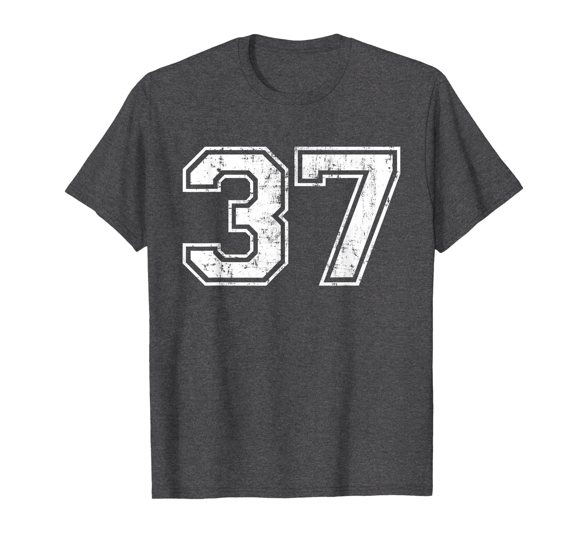 Number 37 Varsity Distressed T-Shirt - Casual Everyday Wear for Adults - T-Shirt, Sweatshirt, Hoodie
