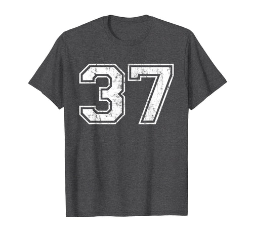 Number 37 Varsity Distressed T-Shirt - Casual Everyday Wear for Adults - T-Shirt, Sweatshirt, Hoodie