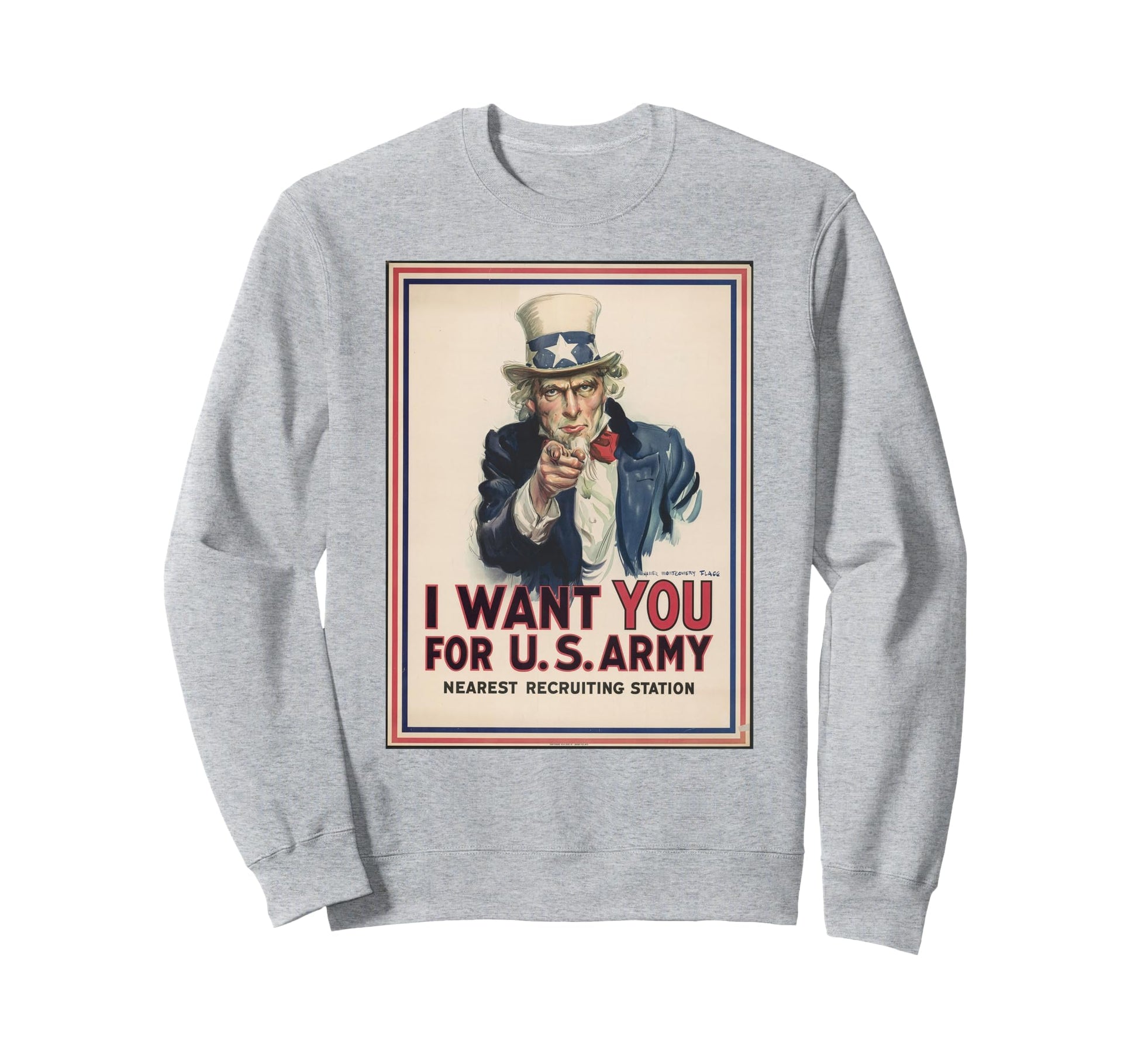 Uncle Sam Pointing Americana Sweatshirt - Casual Everyday Wear Men Women - T-Shirt, Sweatshirt, Hoodie