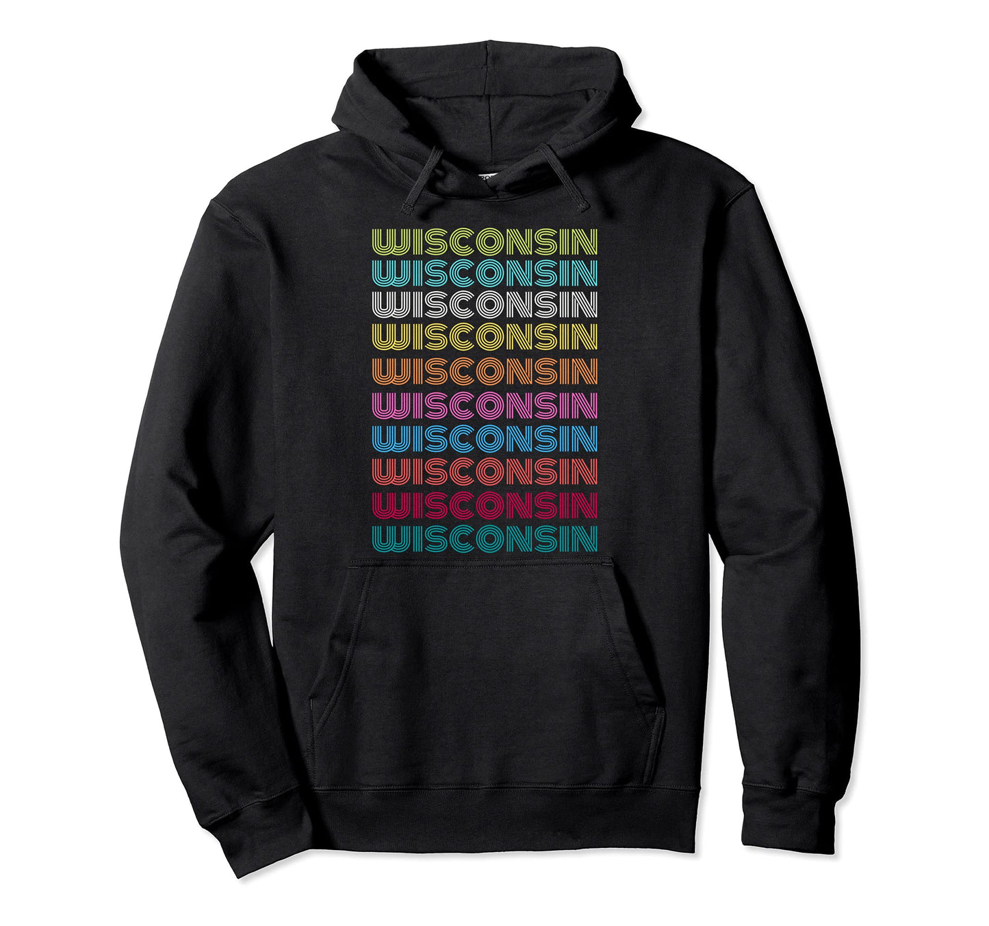 Wisconsin Badger State Usa Rainbow Hoodie - Novelty Apparel Men Women - T-Shirt, Sweatshirt, Hoodie