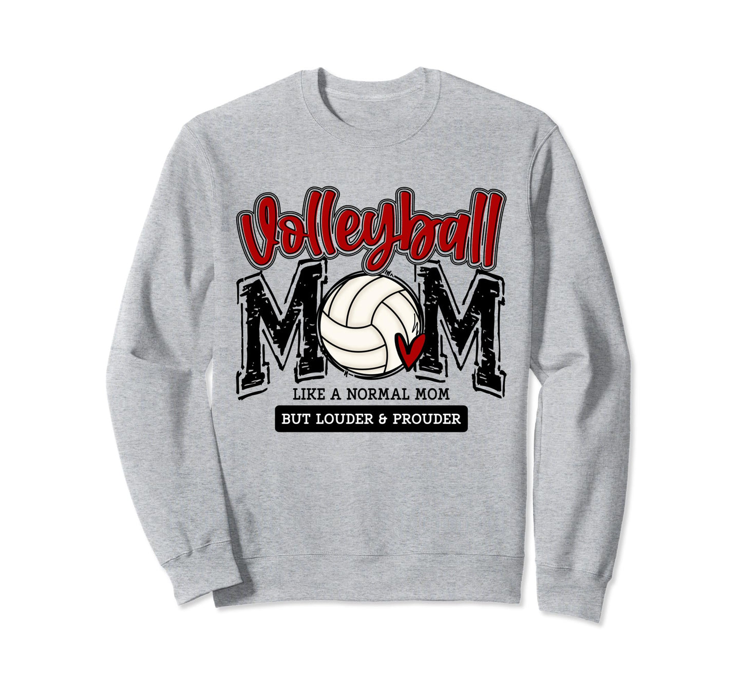 Volleyball Mom Red Game Day Mama Sweatshirt - Graphic Print Men Women - T-Shirt, Sweatshirt, Hoodie