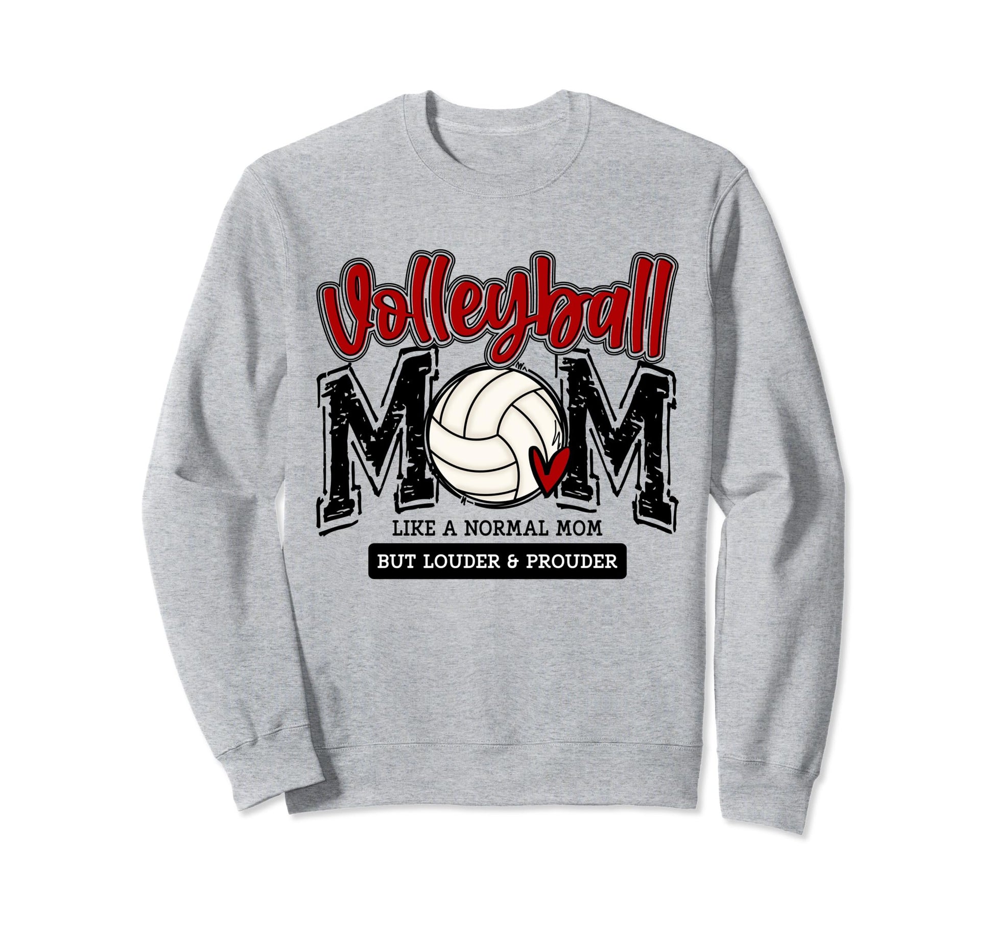Volleyball Mom Red Game Day Mama Sweatshirt - Graphic Print Men Women - T-Shirt, Sweatshirt, Hoodie