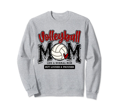 Volleyball Mom Red Game Day Mama Sweatshirt - Graphic Print Men Women - T-Shirt, Sweatshirt, Hoodie