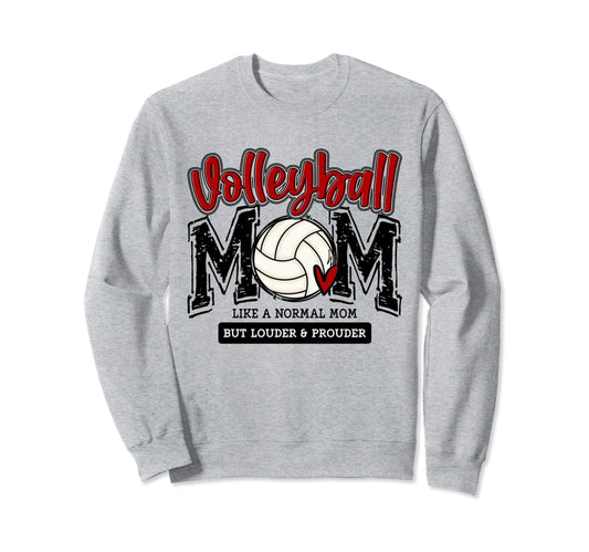 Volleyball Mom Red Game Day Mama Sweatshirt - Graphic Print Men Women - T-Shirt, Sweatshirt, Hoodie
