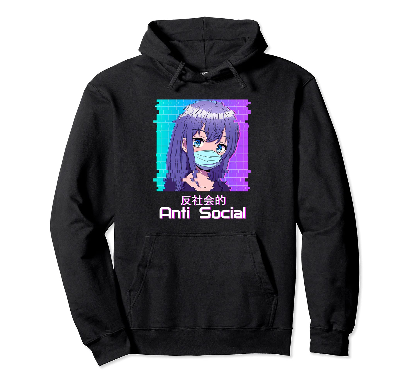 Anti Social Anime Japanische Hoodie - Casual Everyday Wear Men Women - T-Shirt, Sweatshirt, Hoodie