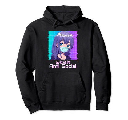 Anti Social Anime Japanische Hoodie - Casual Everyday Wear Men Women - T-Shirt, Sweatshirt, Hoodie