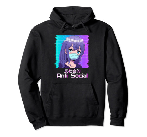 Anti Social Anime Japanische Hoodie - Casual Everyday Wear Men Women - T-Shirt, Sweatshirt, Hoodie