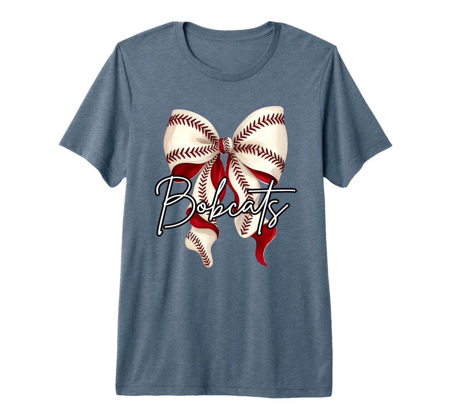 Bobcats Baseball Mom Coquette Bow Game T-Shirt - Novelty Apparel Unisex - T-Shirt, Sweatshirt, Hoodie