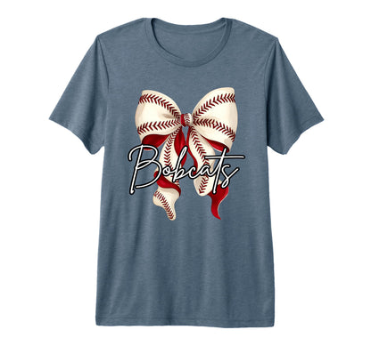 Bobcats Baseball Mom Coquette Bow Game T-Shirt - Novelty Apparel Unisex - T-Shirt, Sweatshirt, Hoodie
