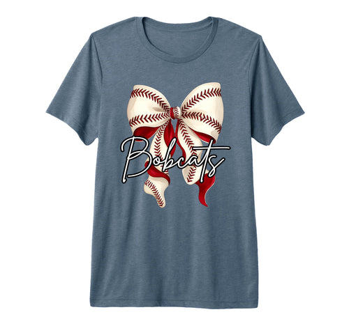 Bobcats Baseball Mom Coquette Bow Game T-Shirt - Novelty Apparel Unisex - T-Shirt, Sweatshirt, Hoodie