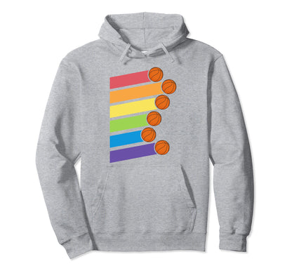 Basketball Player 60 70S 80S Rainbow Hoodie - Streetwear Style Men Women - T-Shirt, Sweatshirt, Hoodie