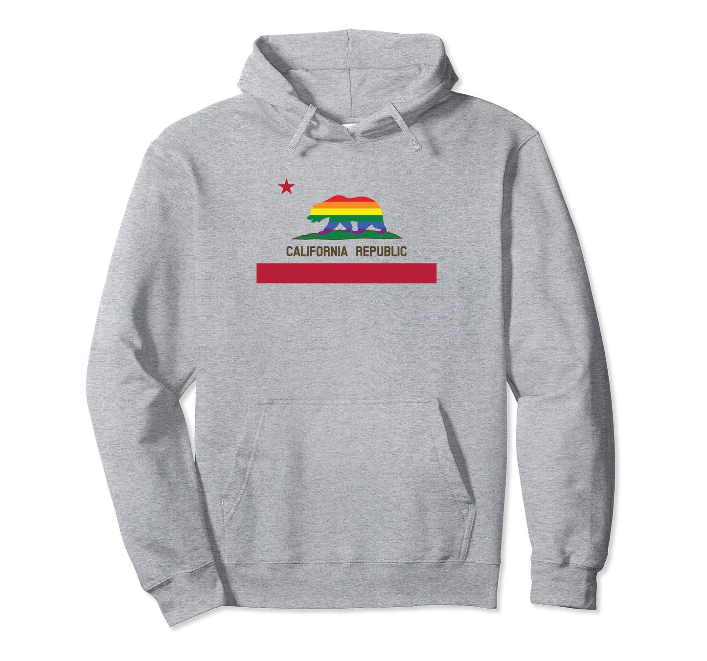 Lgbtq California Republic Rainbow Flag Hoodie - Fun Novelty Design Unisex - T-Shirt, Sweatshirt, Hoodie