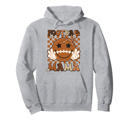 Coquette Bow Football Mama Mom Rtero Hoodie - Custom Art Print for Adults - T-Shirt, Sweatshirt, Hoodie