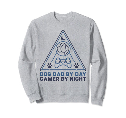 Dog Dad Day Gamer Night Triangle Sweatshirt - Custom Art Print for Adults - T-Shirt, Sweatshirt, Hoodie