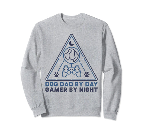 Dog Dad Day Gamer Night Triangle Sweatshirt - Custom Art Print for Adults - T-Shirt, Sweatshirt, Hoodie