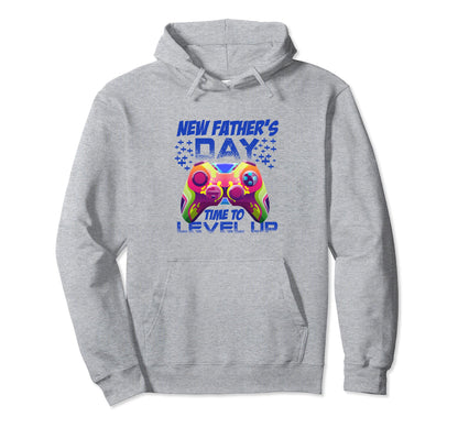 Level Up Funny Fathers Day Ideas Hoodie - Custom Art Print Men Women - T-Shirt, Sweatshirt, Hoodie