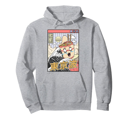 Instant Ramen Noodles Surfing Japanese Hoodie - Trendy Graphic for Adults - T-Shirt, Sweatshirt, Hoodie