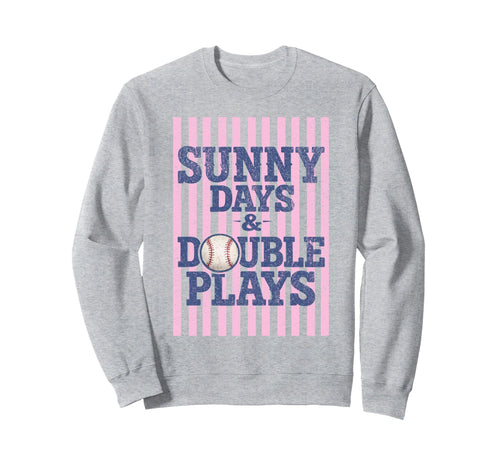 Sunny Baseball Days And Double Plays Sweatshirt - Minimalist Print Unisex - T-Shirt, Sweatshirt, Hoodie